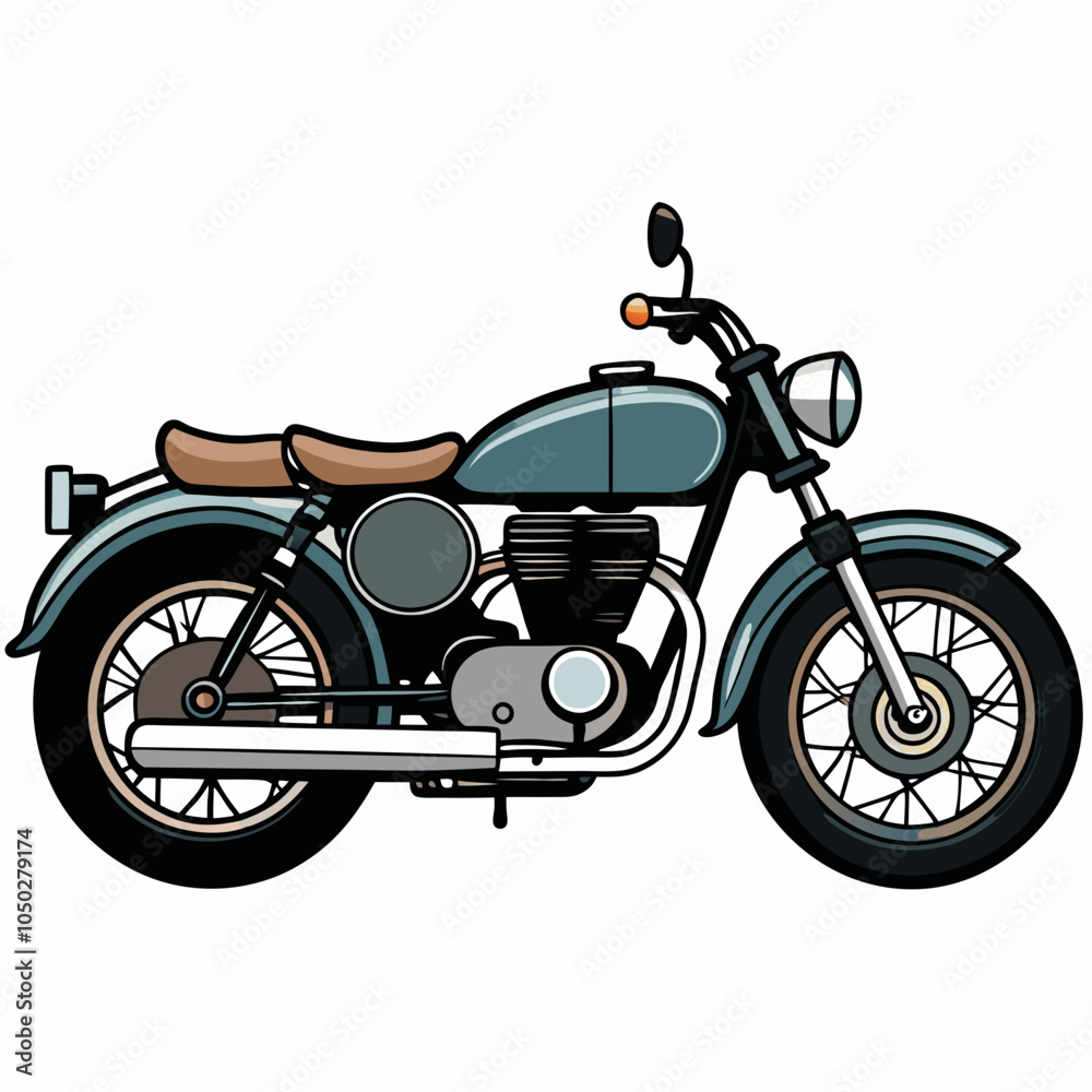 Obraz premium Royal Enfield motorcycle vector Illustration on a white background 