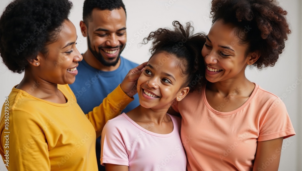 Obraz premium An African American mother tenderly brushes her daughters hair