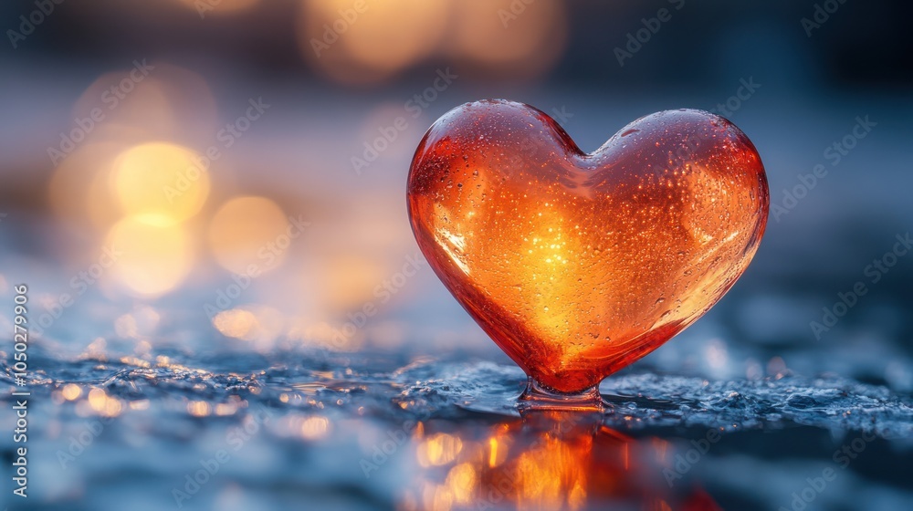 Fototapeta premium An ethereal heart symbol floating in a soft bokeh background, representing life and health insurance coverage.