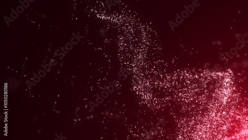 Abstract background with vortex particles. Dynamic wave in space with dust. Futuristic whirlwind with points after explosion. 3D cloud data. Wormhole with flow dots. 3D rendering.