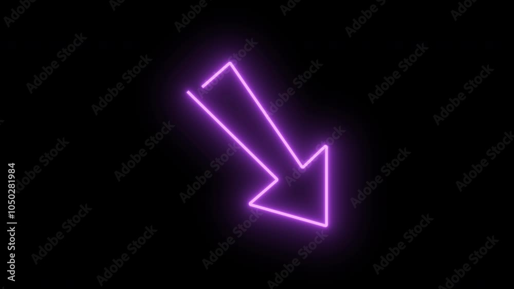 Purple Neon Arrow Sign Direction Light Bolt Symbol Video Animation Background Purple Neon Arrow Sign Direction Light Bolt Symbol Video Animation Background