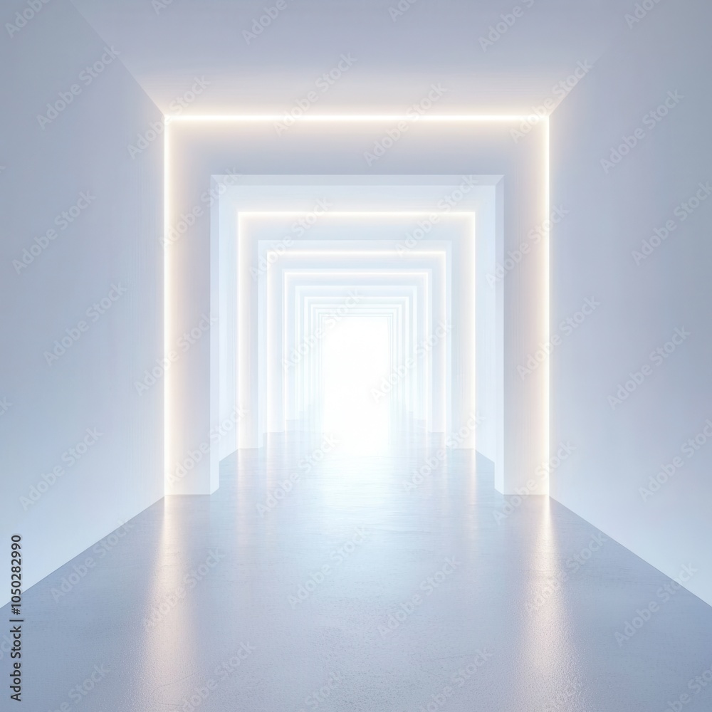 Fototapeta premium Minimalistic Abstract Hub with Lighted Pathways