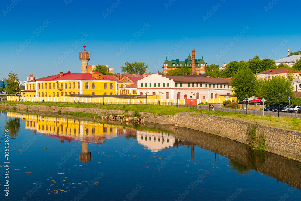 A view of the embankment of the Uvod River in the city of Ivanovo, Russia