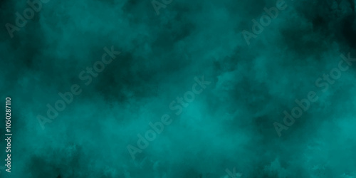 abstract cloud and vapor texture background. Black and Green smoke aquarelle smudge illustration smooth grungy smokey light pastel colors ink glow. Teal color powder explosion	
