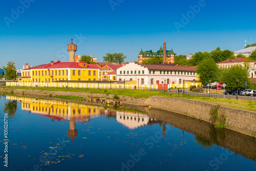 Obraz na płótnie A view of the embankment of the Uvod River in the city of Ivanovo, Russia w salonie