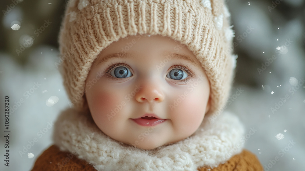 Small guy with beautiful eyes wearing a winter hat Small guy with beautiful eyes wearing a winter hat