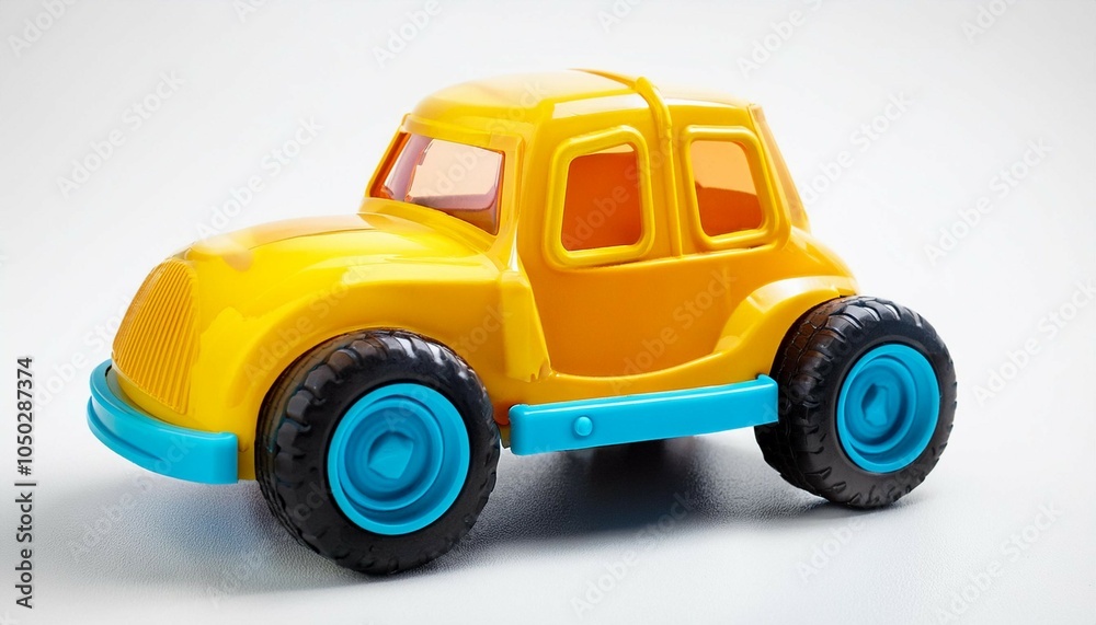 toy plastic car on a white background toy plastic car on a white background