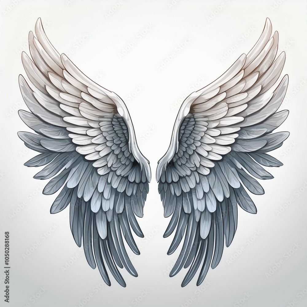 Fototapeta premium realistic angel wings isolated on white background