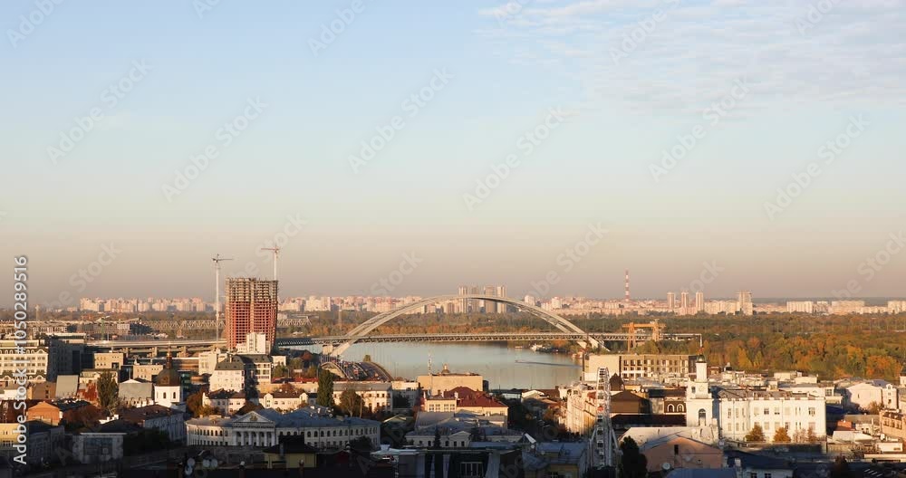 Beautiful view of the Podil district in Kyiv, Ukraine Beautiful view of the Podil district in Kyiv, Ukraine