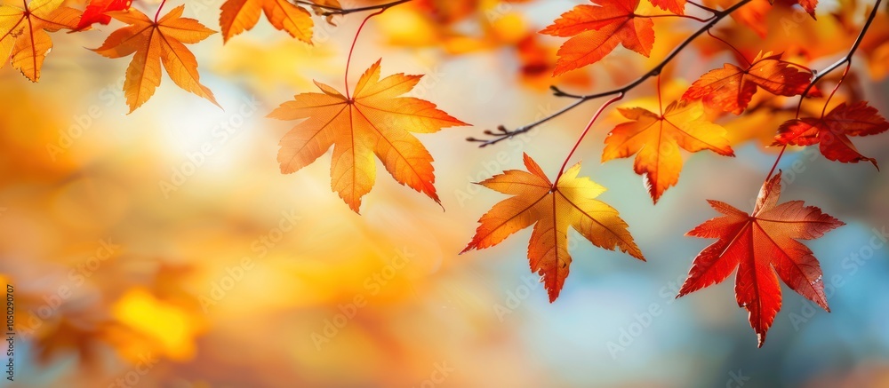 autumn maple leaves border frame and copy space blur background autumn maple leaves border frame and copy space blur background