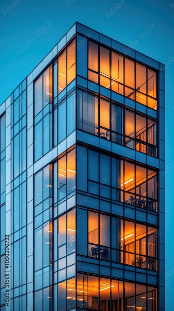 twostory modern office building designed with a minimalist industrial style featuring expansive glass windows sleek metal finishes and a spacious airy facade set against a clear blue sky twostory modern office building designed with a minimalist industrial style featuring expansive glass windows sleek metal finishes and a spacious airy facade set against a clear blue sky