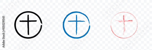 Symbol of a church cross. Christianity religion symbol.