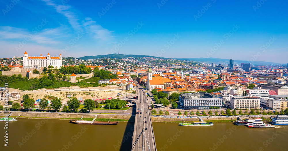 Aerial panorama of Bratislava, Slovakia