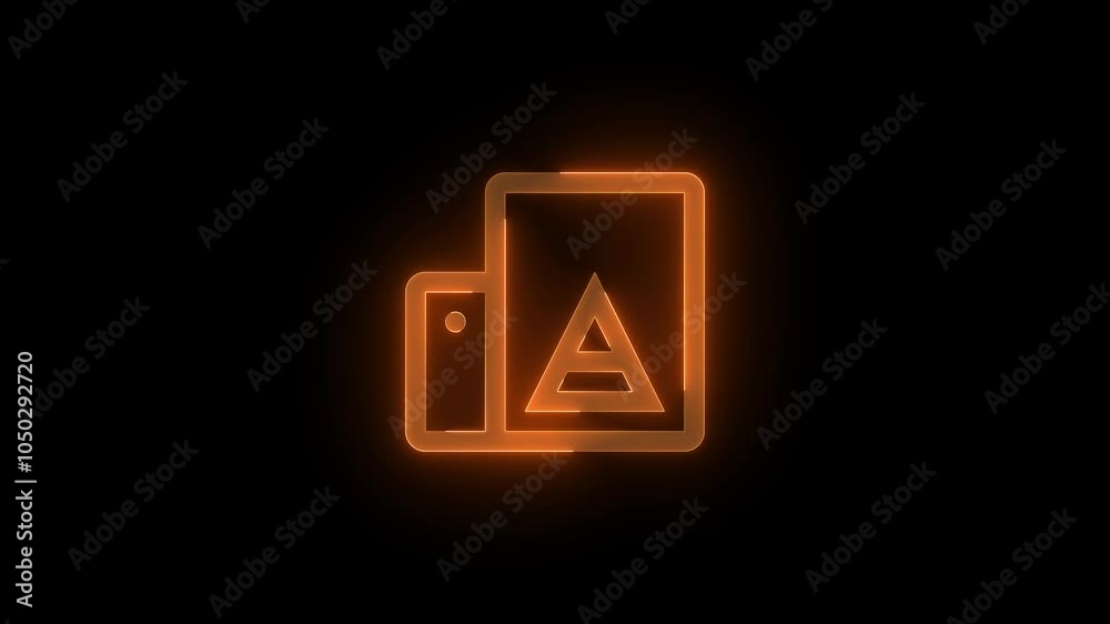 Printer stroke icon glowing neon animation Printer stroke icon glowing neon animation