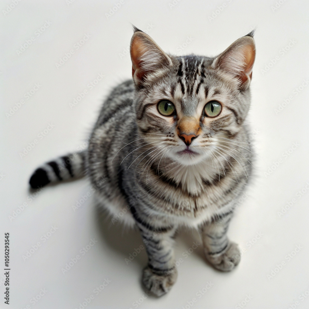 Obraz premium 上から見た可愛いサバトラ猫