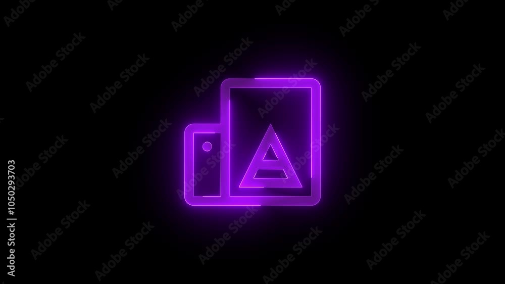 Printer stroke icon glowing neon animation Printer stroke icon glowing neon animation
