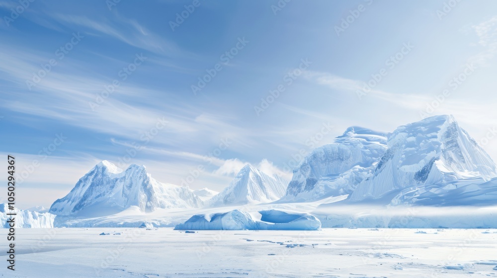 A dramatic view of the Antarctic Peninsula with towering ice formations and a clear, crisp sky, polar setting with icy grandeur A dramatic view of the Antarctic Peninsula with towering ice formations and a clear, crisp sky, polar setting with icy grandeur