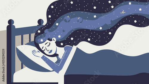 Peaceful Night's Sleep with Dreamlike Starry Hair