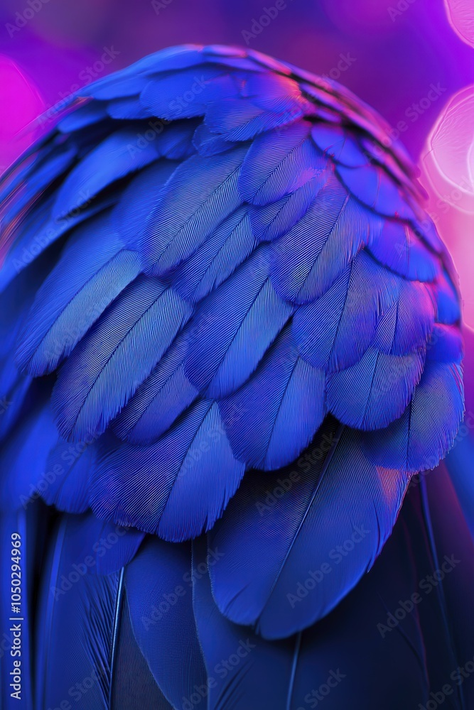 Obraz premium Vibrant Blue Feathers: Close-Up Macro Photography