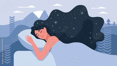 Peaceful Night's Sleep with Dreamlike Starry Hair