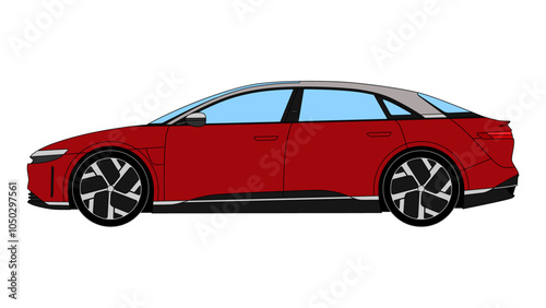 Lucid Air EV USA Modern Sedan Speed Vector Electric Vehicle Car