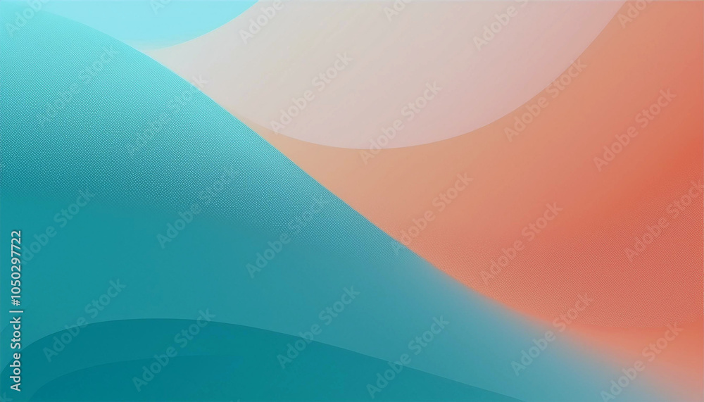 Obraz premium Serene Coral and Teal Abstract: A calming blend of soft coral and teal hues creates a visually soothing and peaceful aesthetic. Perfect for relaxation.