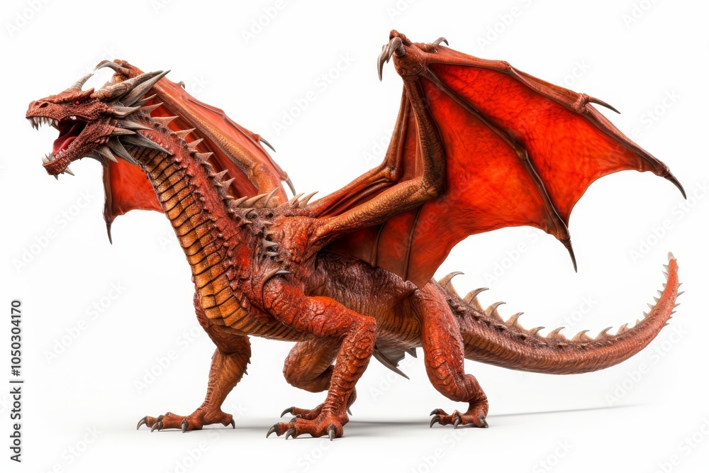Stunning fantasy dragon art isolated on a pristine white background for imaginative storytelling Stunning fantasy dragon art isolated on a pristine white background for imaginative storytelling