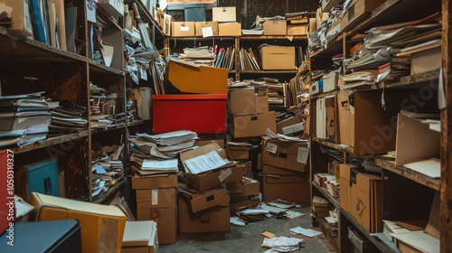 Overwhelmed: A Messy Archive Room photo