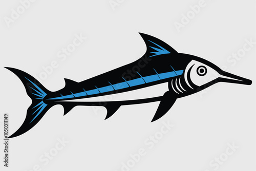 Solid color Lancetfish animal Vector design