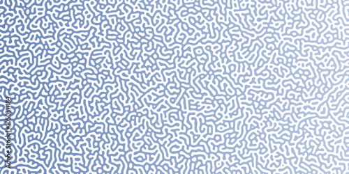 Abstract Reaction-diffusion Turing pattern natural texture blue gradient color scheme. Linear design with biological shapes. Organic lines Memphis. abstract truing organic wallpaper design, vector. 