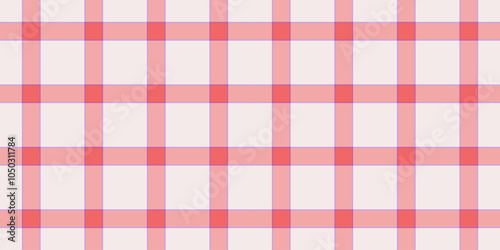 Fold textile check seamless, bandanna tartan pattern fabric. Fancy background texture vector plaid in light and red colors.