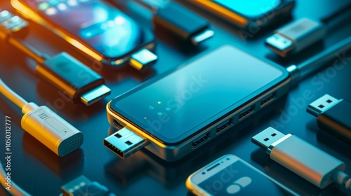 Wallpaper Mural usb, hub, port, devices, electronics, tech, connectivity, functionality, gadgets, accessories, computer, peripherals, interface, cables, connection, plug, socket, multi-port, data, transfer, digital,  Torontodigital.ca