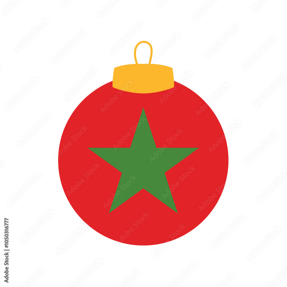 Christmas ball ornament flat design illustration Christmas ball ornament flat design illustration