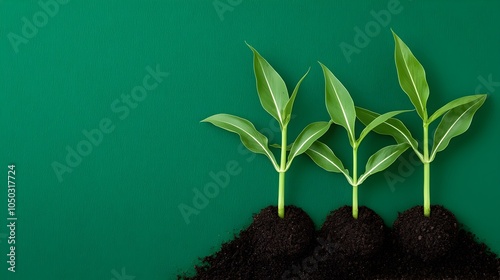 Thriving corn seedlings cultivated in a smart farming environment