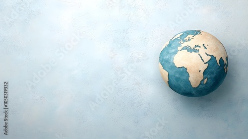 Fototapeta Naklejka Na Ścianę i Meble -  Artistic Hand-Sketched Globe Depicting a Sustainable Future with a Focus on Renewable Energy and Eco-Friendly Innovations