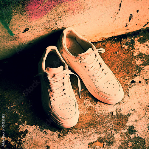 Sneaker white isolate, chick styles in the city