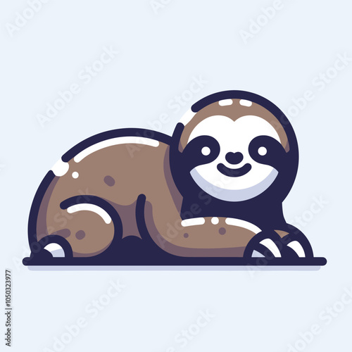 Cute cartoon sloth illustration for trendy design and decor projects photo