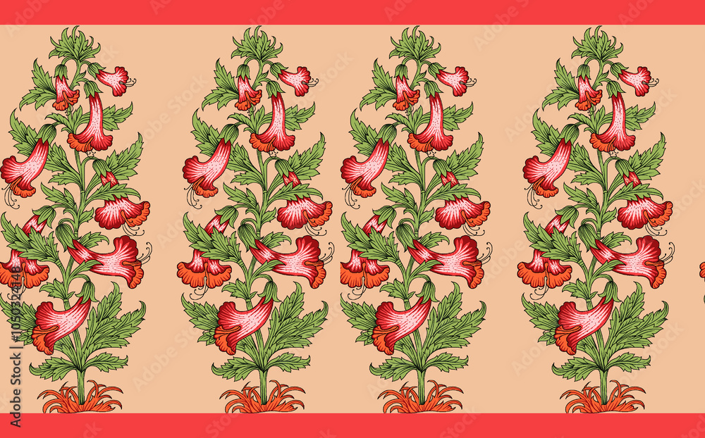 seamless beautiful wallpaper cards border design floral leaf vintage ornament Victorian geometric ethnic print paisley