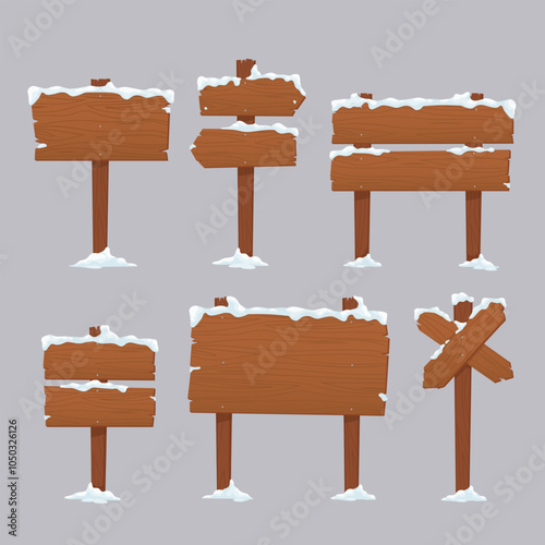 Snowy Winter Wooden Sign with Snow for Holiday and Seasonal Projects