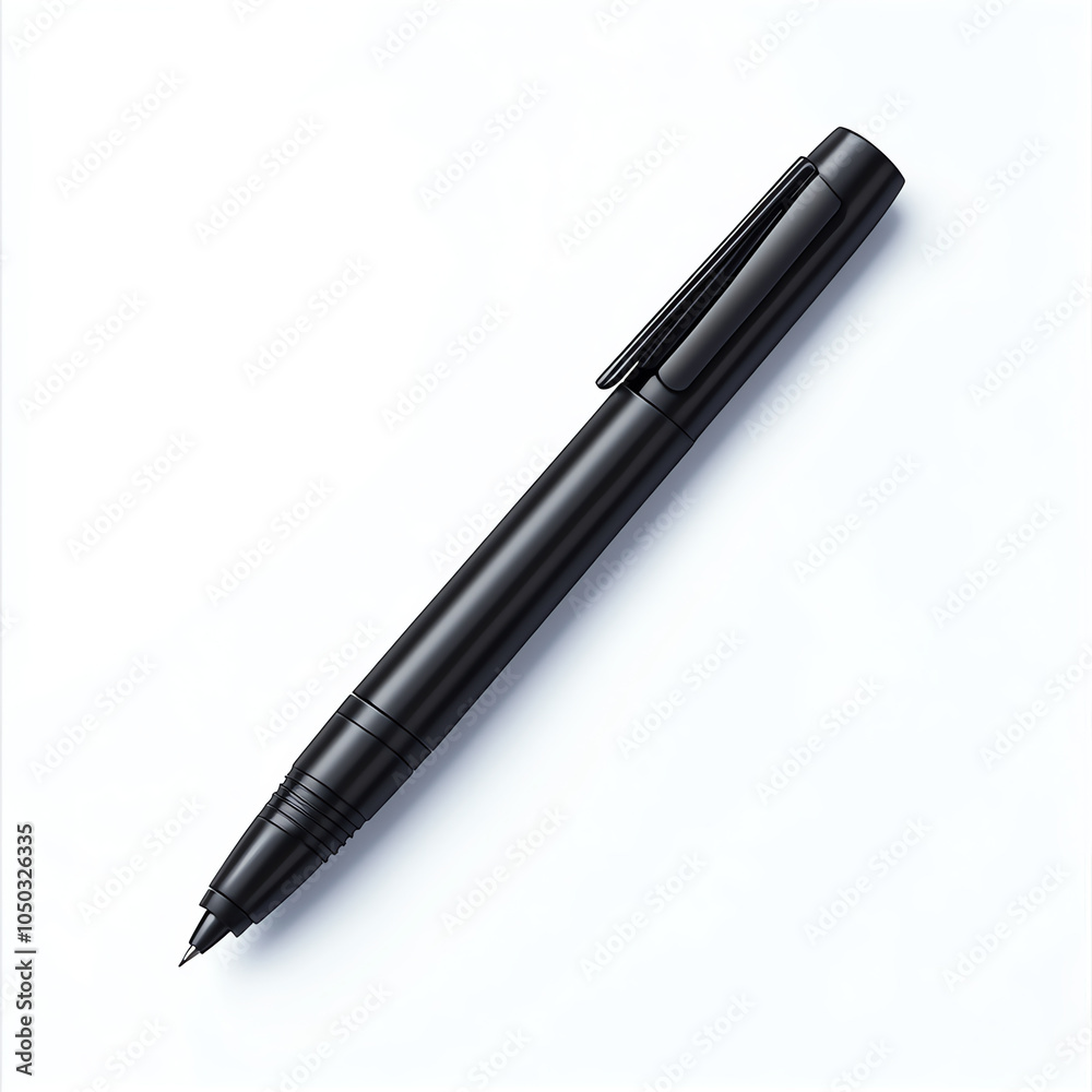 Black Marker Pen Isolated on White Background