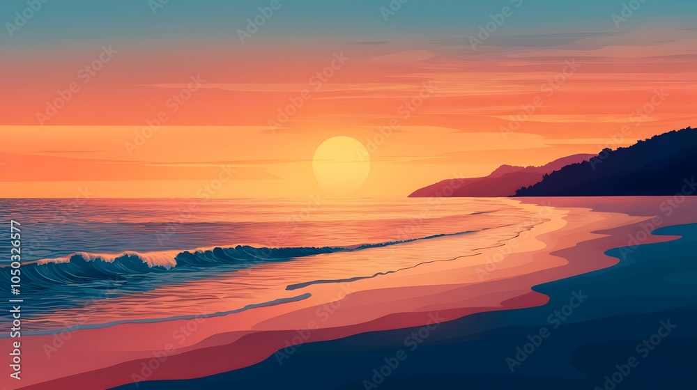 Fototapeta premium Sunset over the ocean