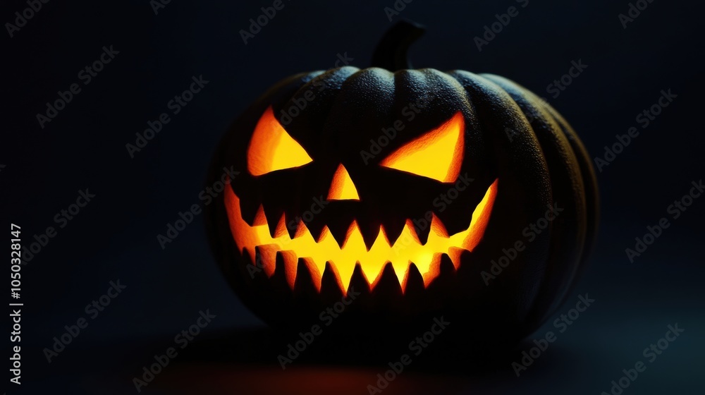 Halloween holiday carved pumpkin with black background Halloween holiday carved pumpkin with black background