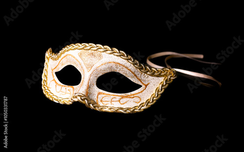 Silver venetian mask for night party club photo