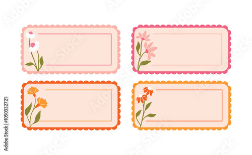 Set of name tag template vector