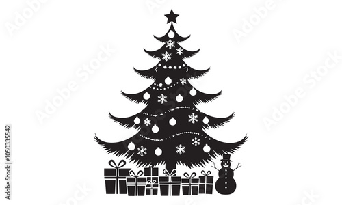 Merry Christmas cartoon decoration design isolated background vector illustration. Christmas decoration background