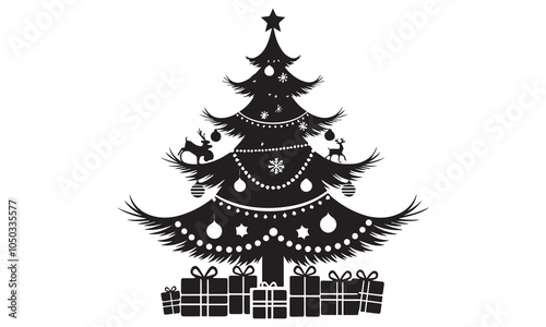 Merry Christmas cartoon decoration design isolated background vector illustration. Christmas decoration background