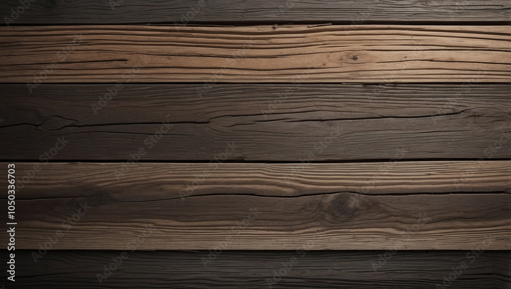 Fototapeta premium Close up of a rustic wooden plank background with natural wood grain and a weathered texture.
