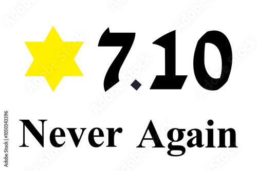 Yellow Star of David (Magen David) with black text 