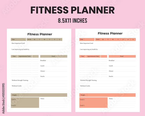 Fitness Planner KDP Interior