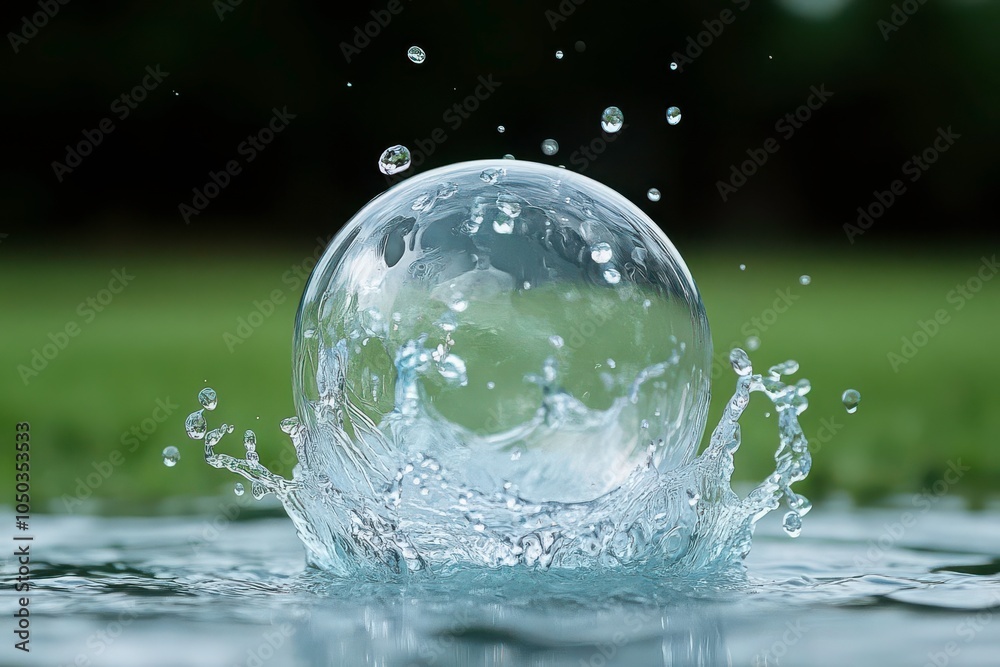 Water Balloon Bursting A water balloon being popped, with the rubber instantly disappearing, leaving behind a perfect sphere of water that splashes in all directions Water Balloon Bursting A water balloon being popped, with the rubber instantly disappearing, leaving behind a perfect sphere of water that splashes in all directions